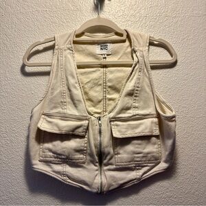 MADDEN NYC WHITE CROPPED VEST